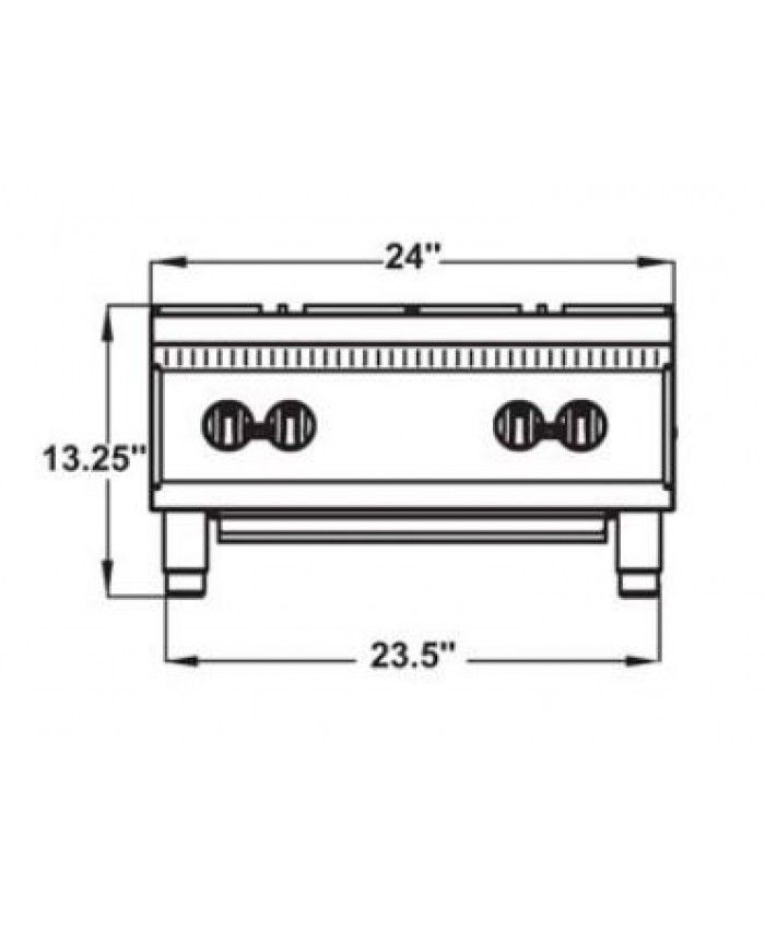 4 Burner Hot Plate 24" (Gas) (Serv-Ware)